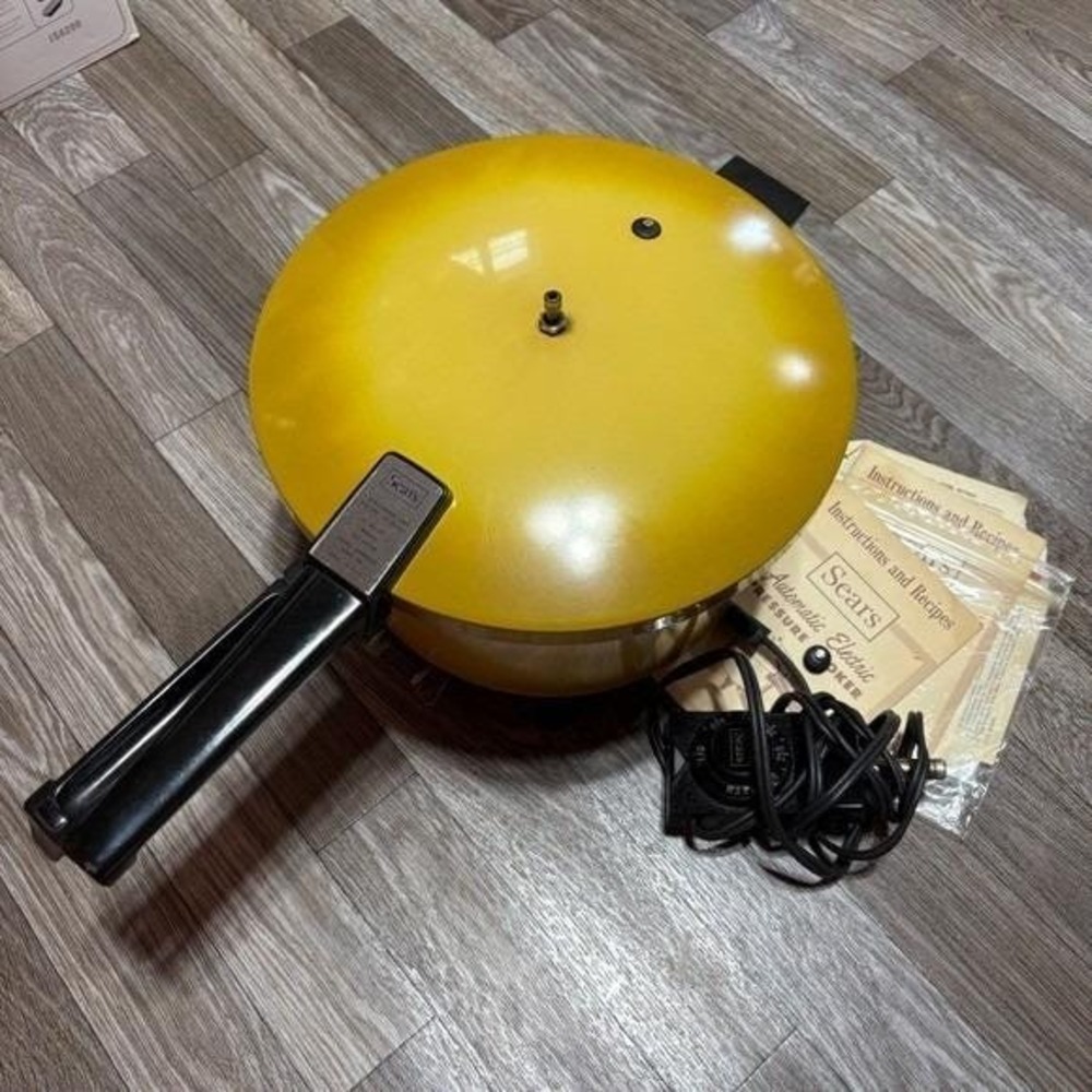 Vintage Sears Automatic Electric Pressure Cooker 6 Quart Yellow Instructions